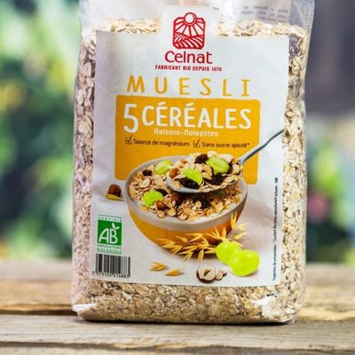 ma ferme en ville muesli 5 céréales raisins noisettes Celnat